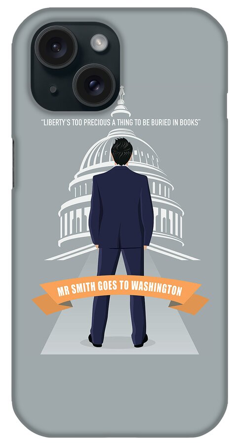 Movie Poster iPhone Case featuring the digital art Mr Smith Goes To Washington - Alternative Movie Poster by Movie Poster Boy