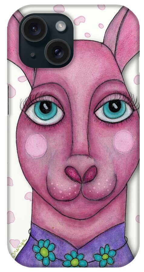 Illustration iPhone Case featuring the mixed media Mrs Kangaroo by Barbara Orenya