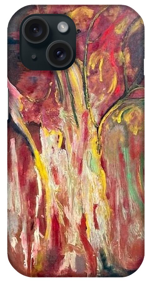 Woman iPhone Case featuring the painting Ms. Fire by Peggy Blood