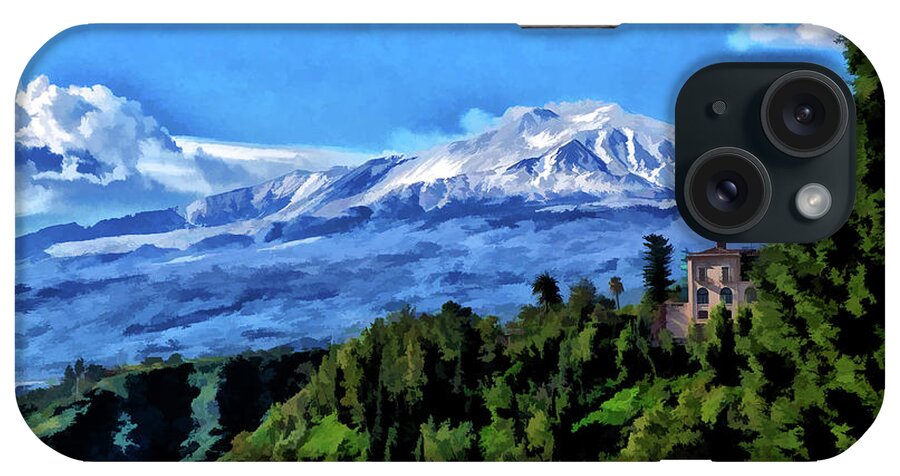 2019 iPhone Case featuring the photograph Mt Etna from Taormina by Monroe Payne