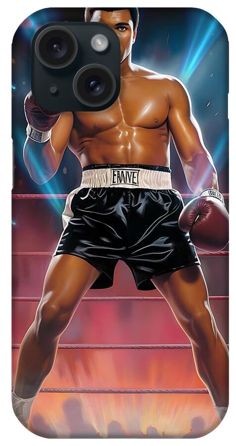 Muhammad Ali iPhone Case featuring the digital art Muhammad Ali 4 by Mark Ashkenazi