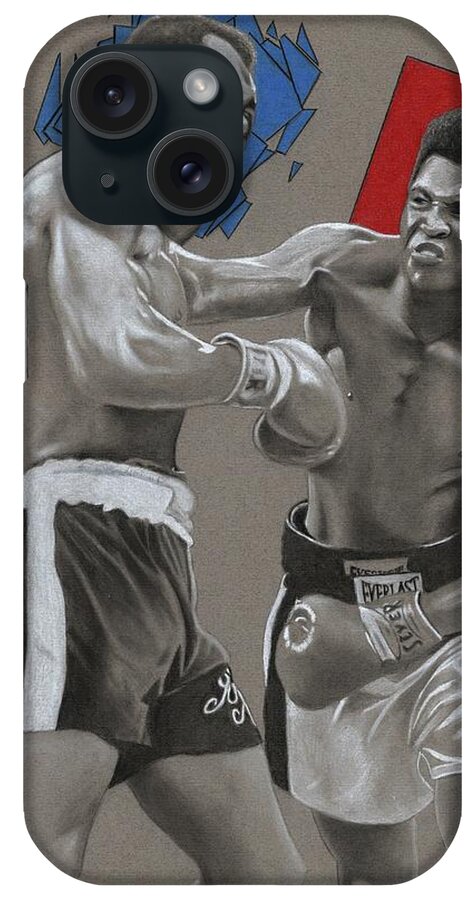 Muhammad Ali iPhone Case featuring the drawing Muhammad Ali Vs Ken Norton by JPW Artist