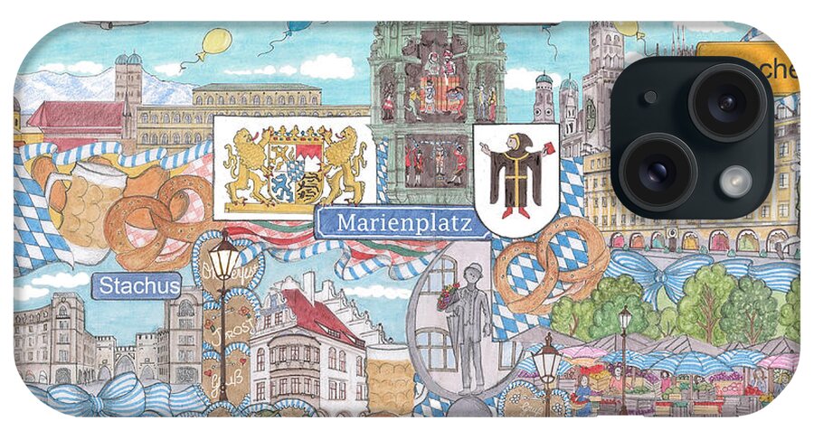 Munich iPhone Case featuring the mixed media Munich 2 by Stephanie Hessler