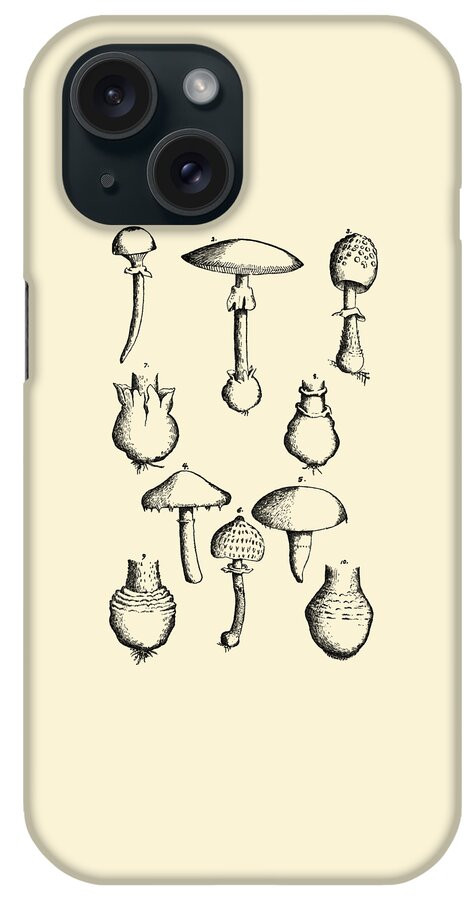Mushroom iPhone Case featuring the digital art Mushroom Collection by Madame Memento