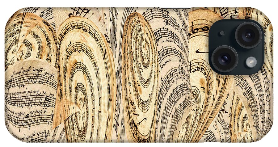 Gift For A Musician iPhone Case featuring the mixed media Music Scores Sheet Music Perpetuum Mobile Part 2 by Elena Gantchikova