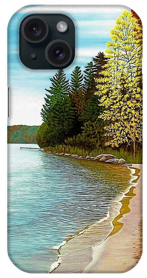 Landscapes iPhone Case featuring the painting Muskoka Beach by Kenneth M Kirsch