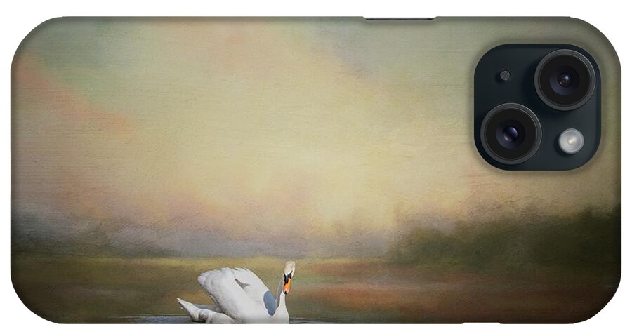 Mute Swan iPhone Case featuring the photograph Mute Swan Swimming by Eva Lechner
