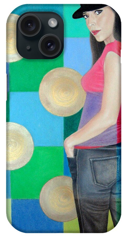 Black Cap iPhone Case featuring the painting My Black Cap by Lynet McDonald