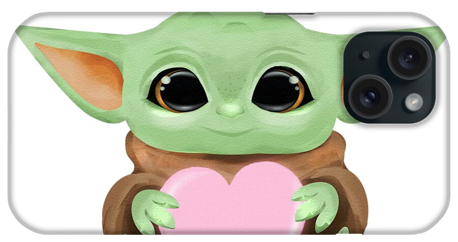 Veteran iPhone Case featuring the digital art My Dear Veteran Love You I Do Cute Baby Alien Sci-Fi Movie Lover Valentines Day Heart by Jeff Creation