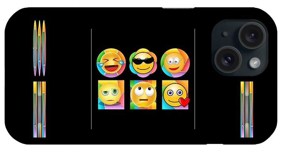 Emoji iPhone Case featuring the mixed media My Little Friends Are Emoji People by Nancy Ayanna Wyatt