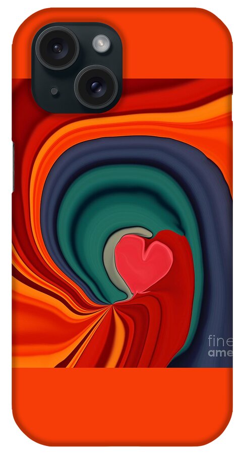 Heart Abstract iPhone Case featuring the digital art My precious heart by Elaine Hayward