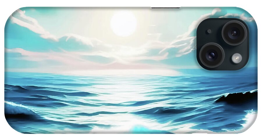 Seascape iPhone Case featuring the digital art My Sunset Beach by Eddie Eastwood