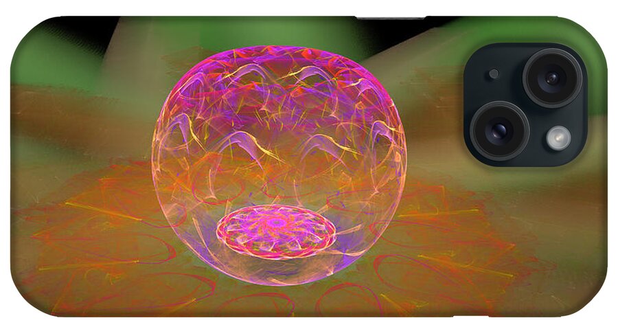 Fractals iPhone Case featuring the digital art Mystic Crystal Bowl by Ronda Broatch