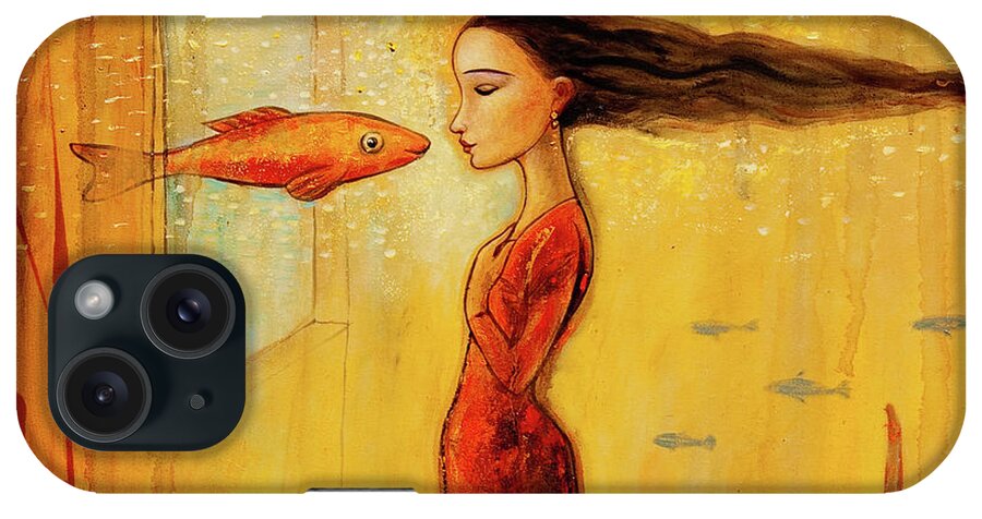 Mermaid iPhone Case featuring the painting Mystic Mermaid by Shijun Munns