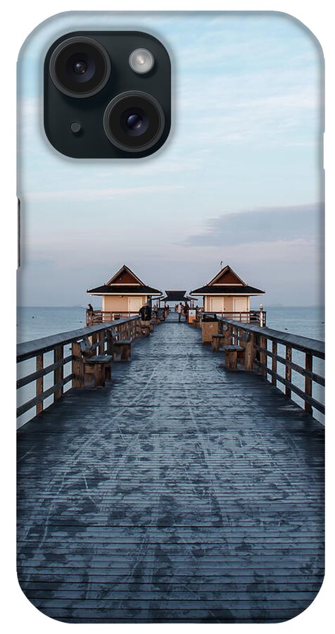 Office iPhone Case featuring the photograph Naples Pier - Straight View of Morning on the Naples Pier 3 - Vertical View 2 by Ronald Reid
