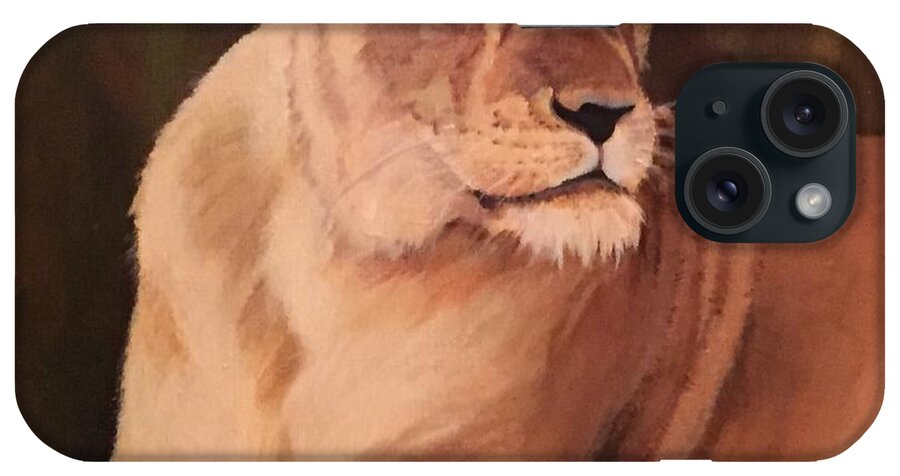 Lioness iPhone Case featuring the painting Narla by Judy Rixom