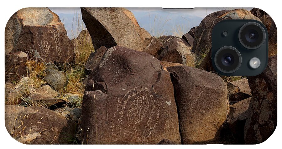 Petroglyphs iPhone Case featuring the photograph Native petroglyphs 2 by Ken Kvamme