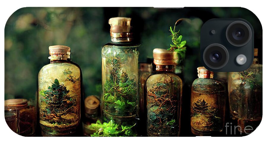 Apothecary iPhone Case featuring the digital art Nature Bottled Up by Cindy Singleton
