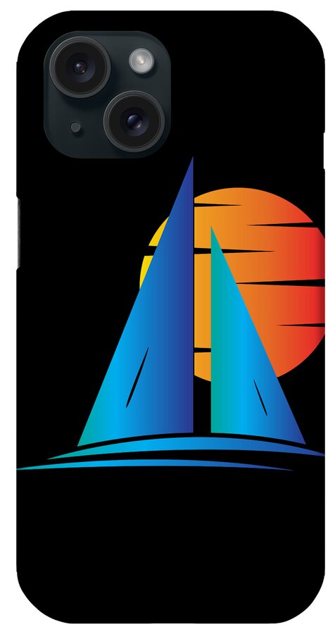 Cool iPhone Case featuring the digital art Nautical Sailboat Sailing by Flippin Sweet Gear