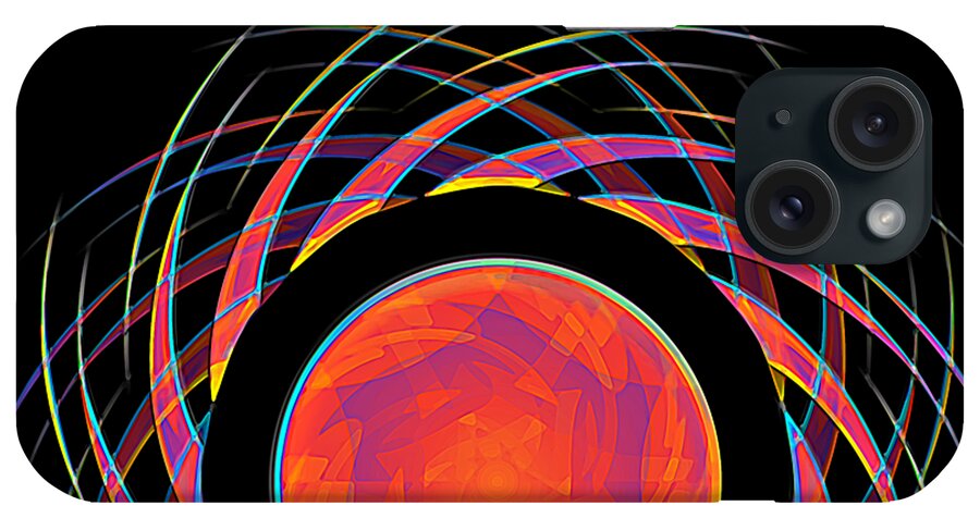 Bright iPhone Case featuring the digital art Neon Sun Burst by David Manlove