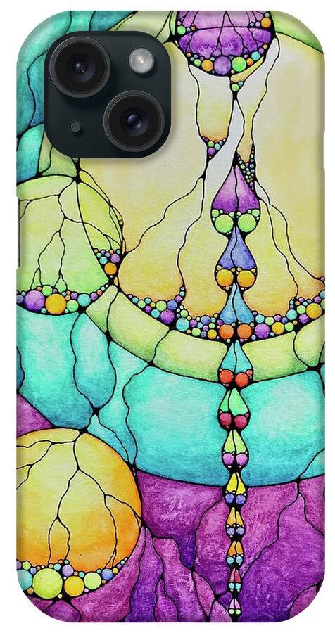 Kim Mcclinton iPhone Case featuring the drawing Neural Bubbles by Kim McClinton