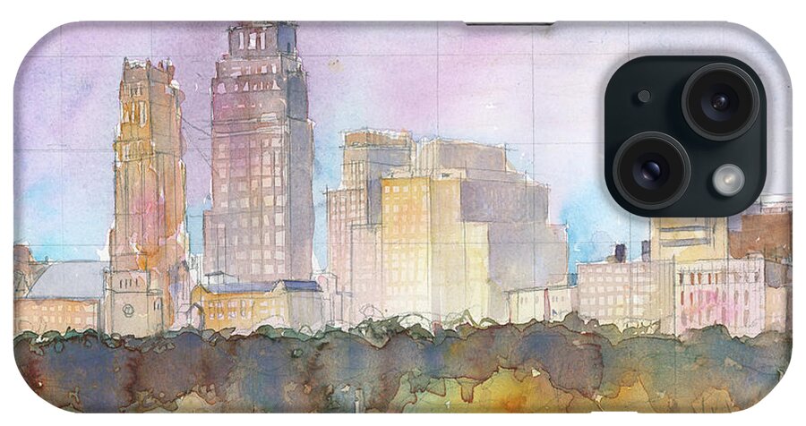 New York City iPhone Case featuring the painting New York Skyline by Dorrie Rifkin