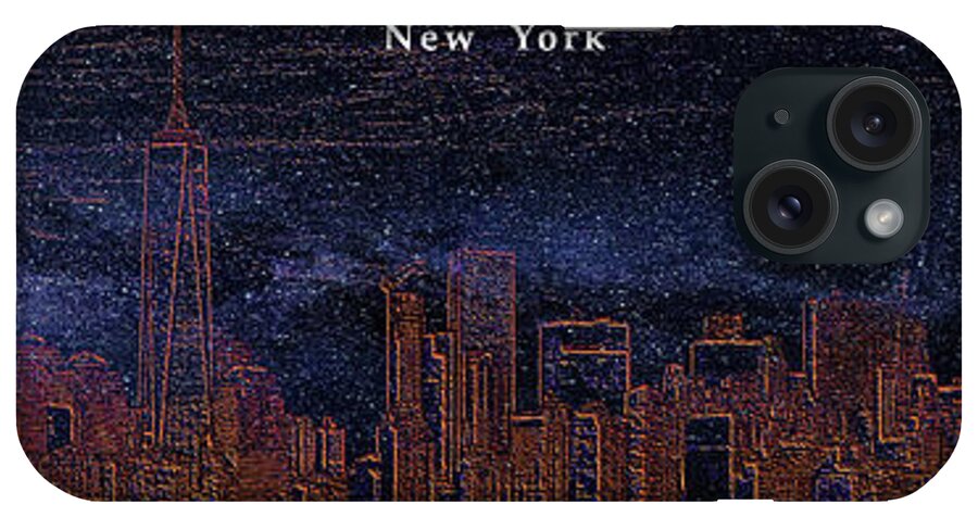 New iPhone Case featuring the digital art New York - The Golden City by Chris Bee
