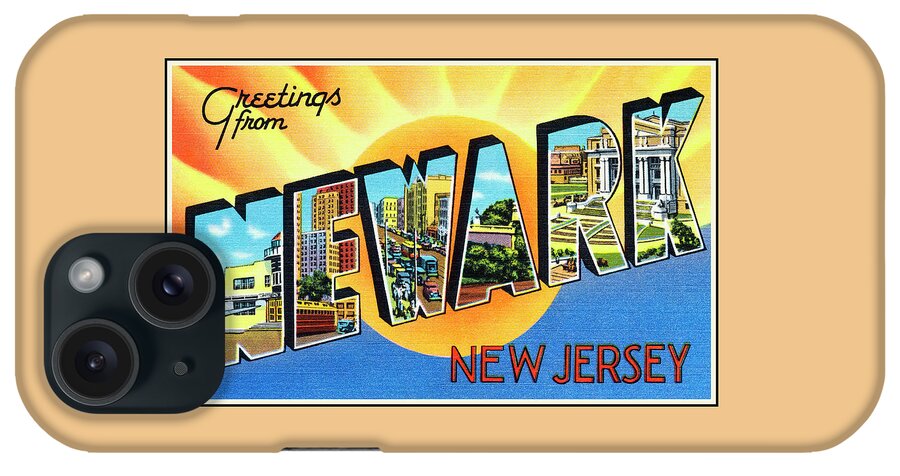 Newark iPhone Case featuring the photograph Newark New Jersey Retro Vintage Travel by Carol Japp