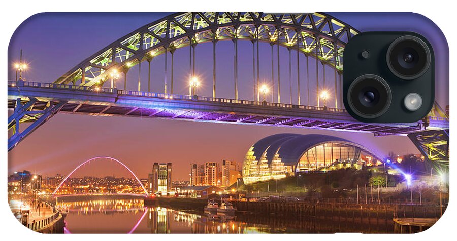 Newcastle iPhone Case featuring the photograph Newcastle upon Tyne skyline, Tyne Bridge, England by Neale And Judith Clark