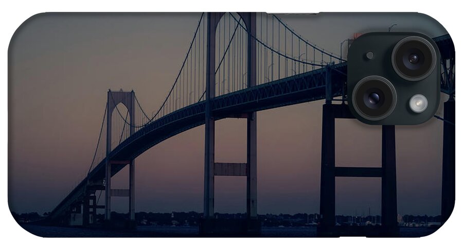 Newport Bridge iPhone Case featuring the photograph Newport Bridge at Sunset by Christina McGoran