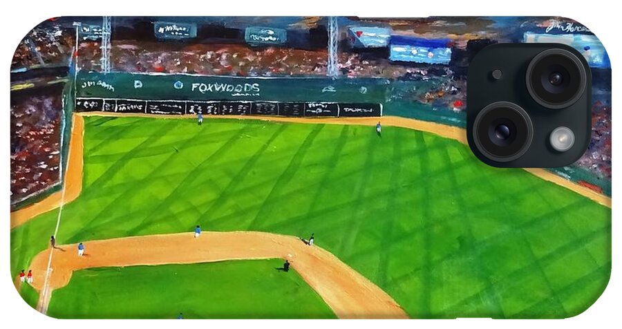 Baseball iPhone Case featuring the painting Night Game Fenway Park by Brent Arlitt