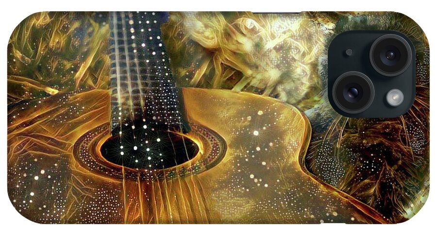 Guitar iPhone Case featuring the digital art Night Moves by Peggy Collins