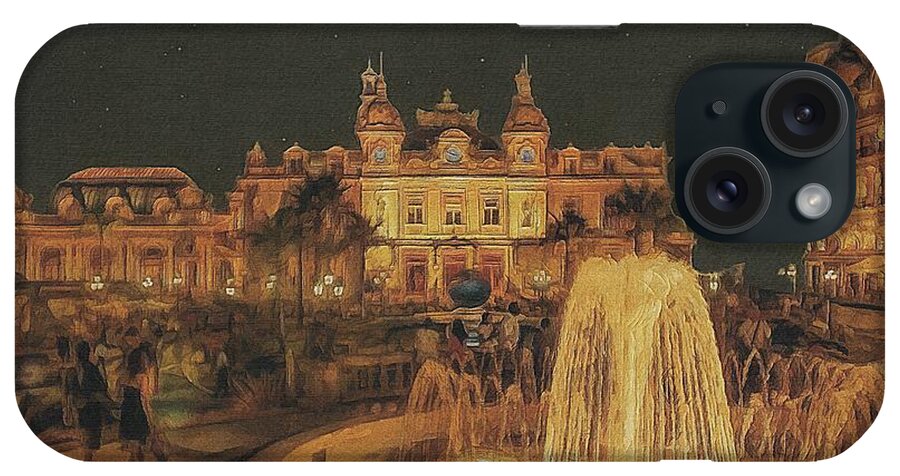 Monaco iPhone Case featuring the painting Night Out in Monte Carlo by Jeffrey Kolker