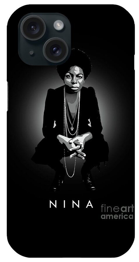 Nina Simone iPhone Case featuring the digital art Nina Simone by Bo Kev