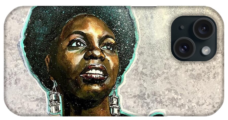 Nina Simone iPhone Case featuring the painting Nina Simone by Joel Tesch