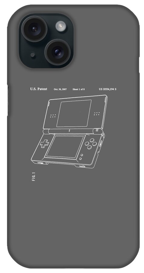 Nintendo DS Patent Blueprint iPhone Case
