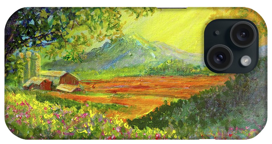 Lee Nixon iPhone Case featuring the painting Nixon's A Majestic Farm View by Lee Nixon