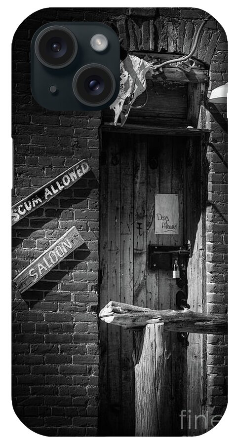 No Scum Allowed Saloon iPhone Case featuring the photograph No Scum Allowed Saloon by Doug Sturgess
