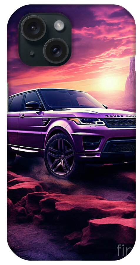 Vehicles iPhone Case featuring the drawing No01330 Land Rover Range Rover Sport - Mystic Plum Sportiness and Luxury by Clark Leffler