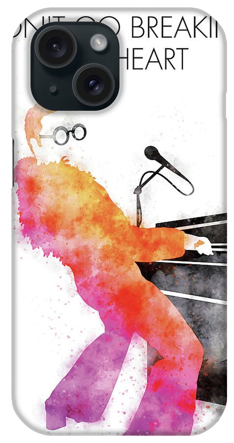 Elton iPhone Case featuring the digital art No053 MY ELTON JOHN Watercolor Music poster by Chungkong Art