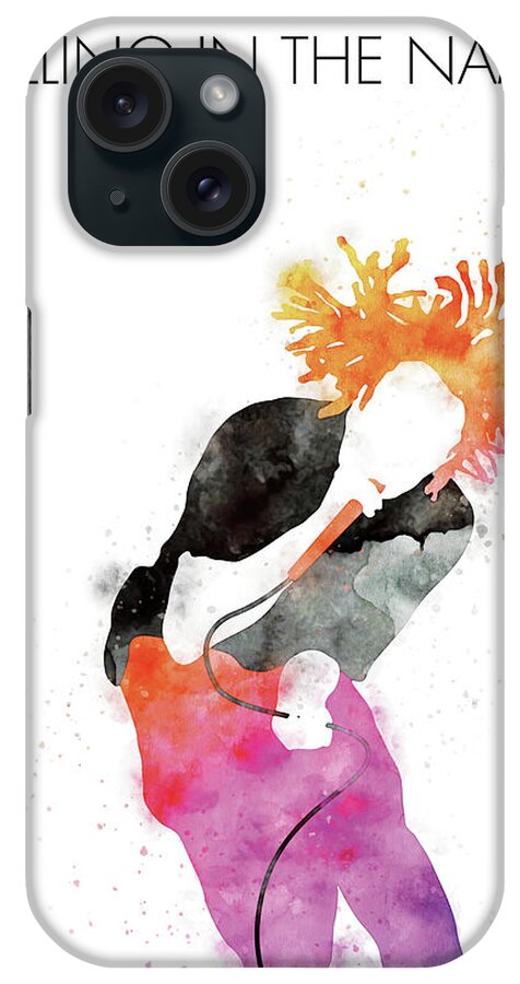 Rage iPhone Case featuring the digital art No100 MY Rage Against the Machine Watercolor Music poster by Chungkong Art