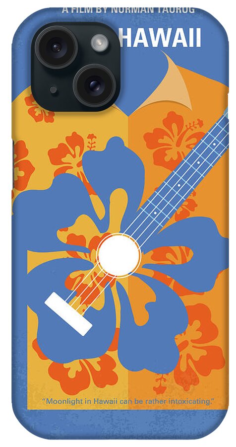 Blue Hawaii iPhone Case featuring the digital art No1204 My Blue Hawaii minimal movie poster by Chungkong Art