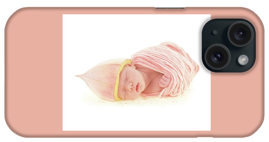Newborn iPhone Case featuring the photograph Noah as a Eucalyptus Bud by Anne Geddes