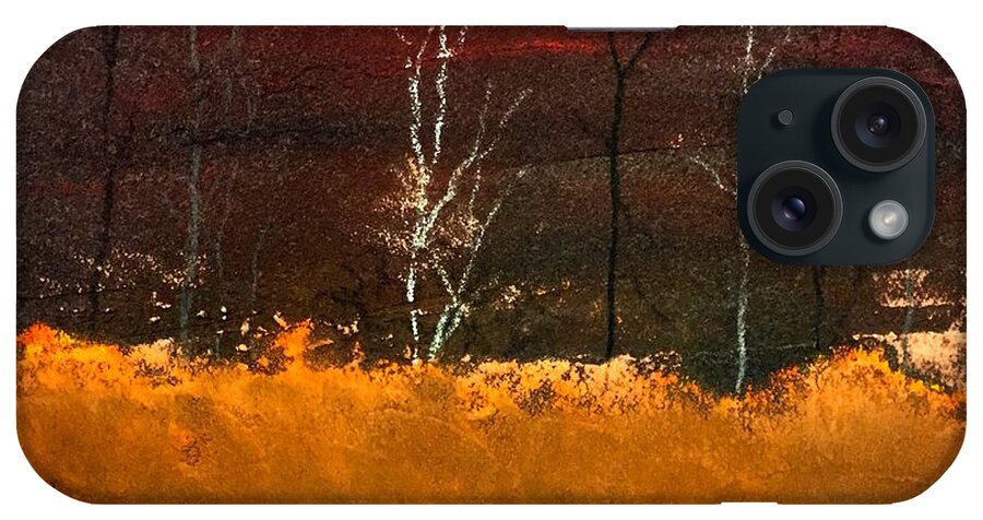 Night Time Trees iPhone Case featuring the painting Nocturnal by William Renzulli