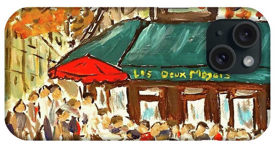  iPhone Case featuring the painting Noon at Les Deux Magots by John Macarthur