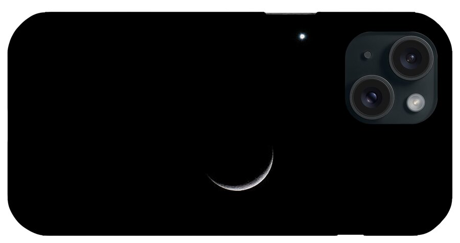 Moon iPhone Case featuring the photograph North Star over Crescent Moon by Dale Powell