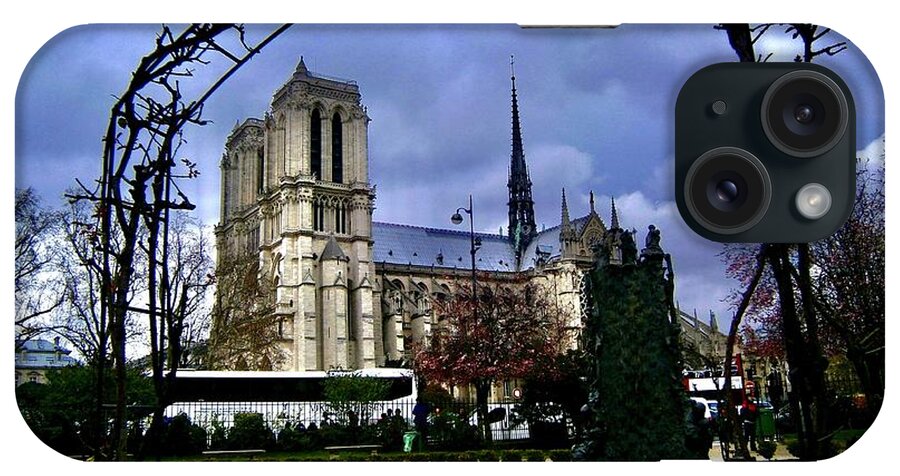 Notre Dame iPhone Case featuring the photograph Notre Dame Before the Burn 1 by Tanya White