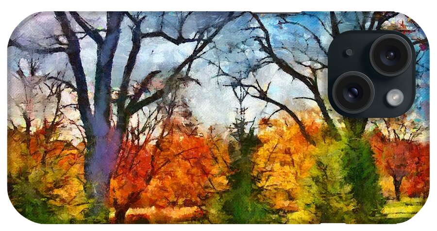 Autumn iPhone Case featuring the mixed media November Field by Christopher Reed