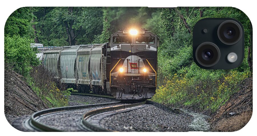 Railroad iPhone Case featuring the photograph NS Wabash Heritage unit at Albion IL by Jim Pearson