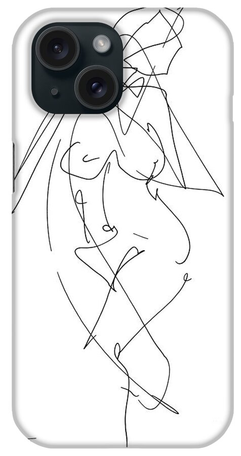 Female iPhone Case featuring the drawing Nude Female Drawings 6 by Gordon Punt